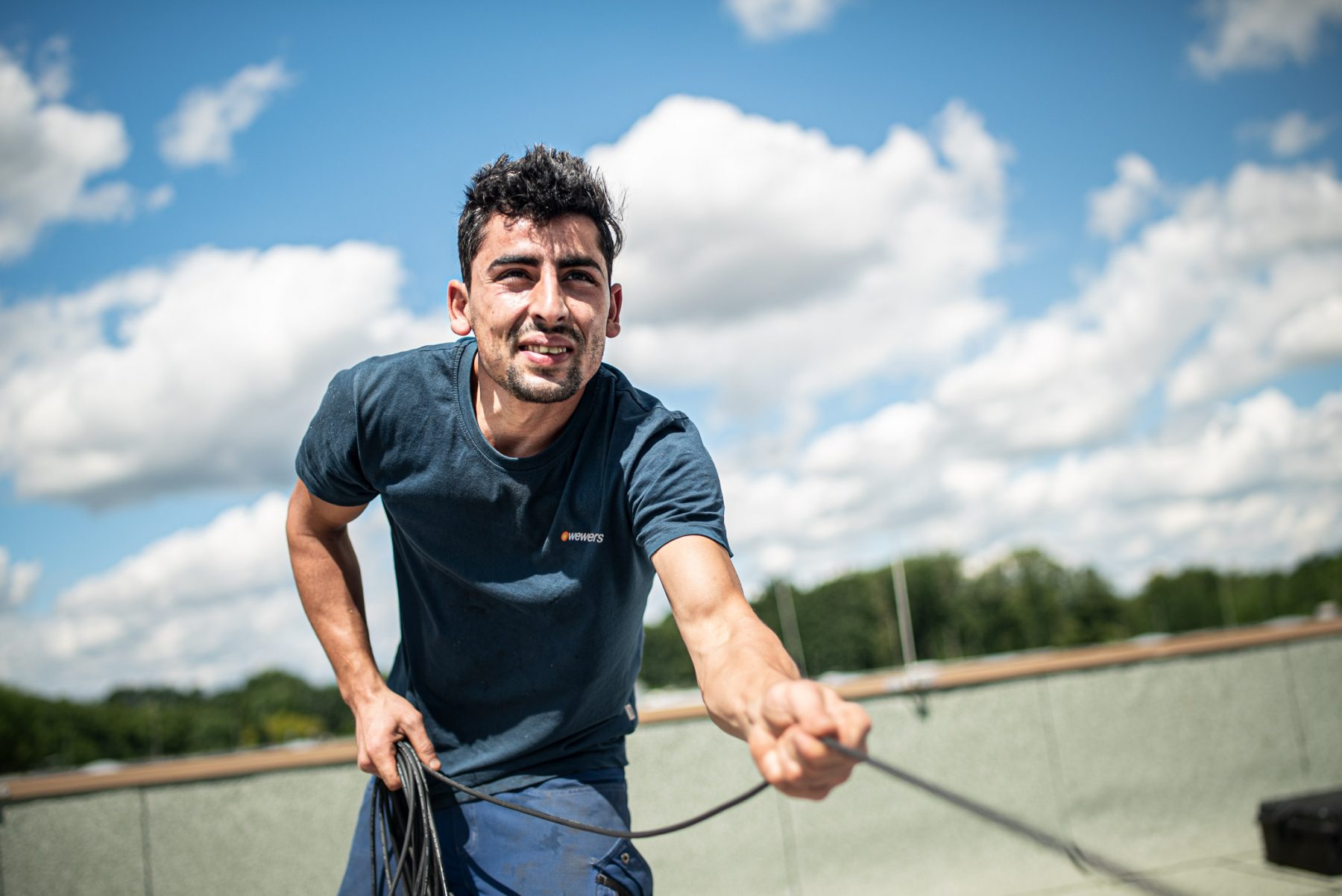 Kabelverlegung bei einer Photovoltaik-Anlage